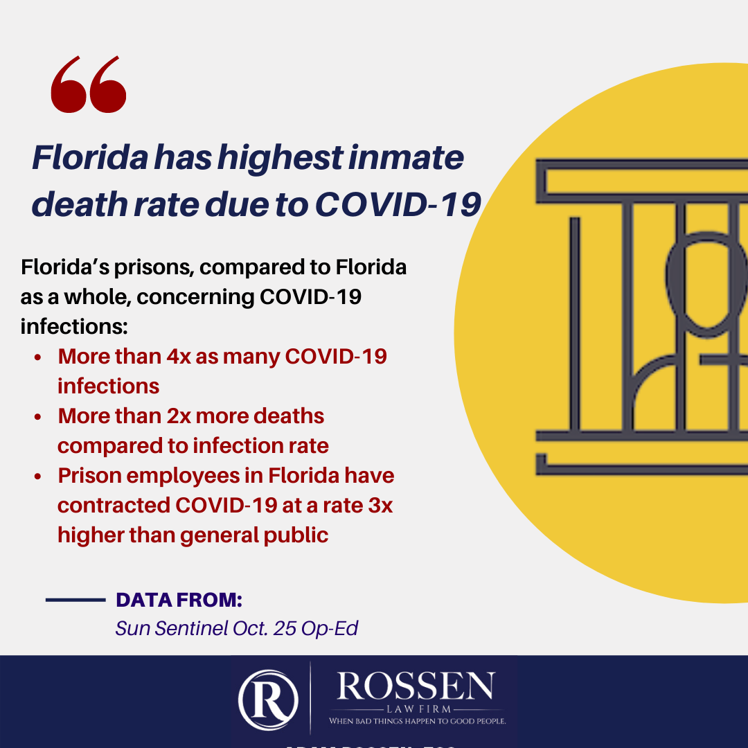 Florida’s Lethal Indifference to prisoners dying of Covid-19: Florida is second-worst in nation for inmate deaths during coronavirus pandemic