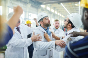 Factory Workers Fighting